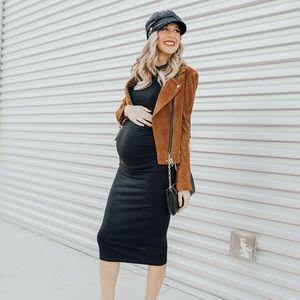 Black long sleeve midi dress maternity!